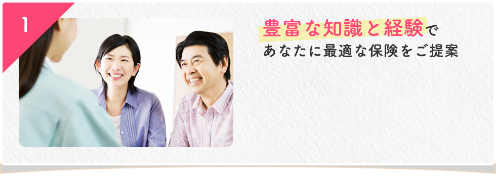 豊富な知識と経験であなたに最適な保険をご提案